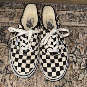 Vans Black and White Checkered Lace-Up Shoes